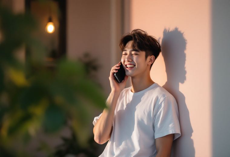 전화로 상담받는 모습